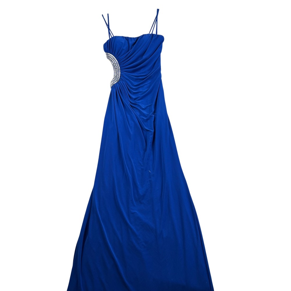 Cache Beaded Cutout Ruched Formal Gown 4 Royal Blue Women Evening Prom Dress